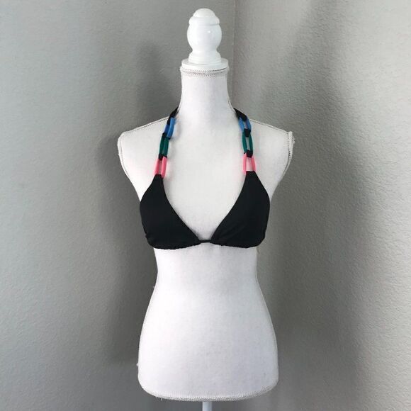 Victoria's Secret Black Candy Chain Halter Strap Size Small - Picture 1 of 9